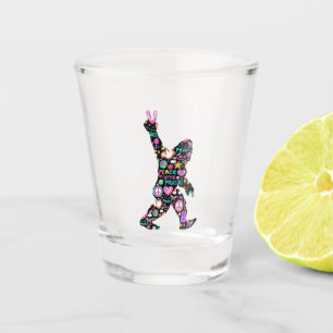 Peace Love Bigfoot Hippie Funny Bigfoot Lover Shot Glass