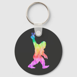 Peace Love Bigfoot Key Ring