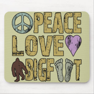 Peace Love Bigfoot Mouse Mat