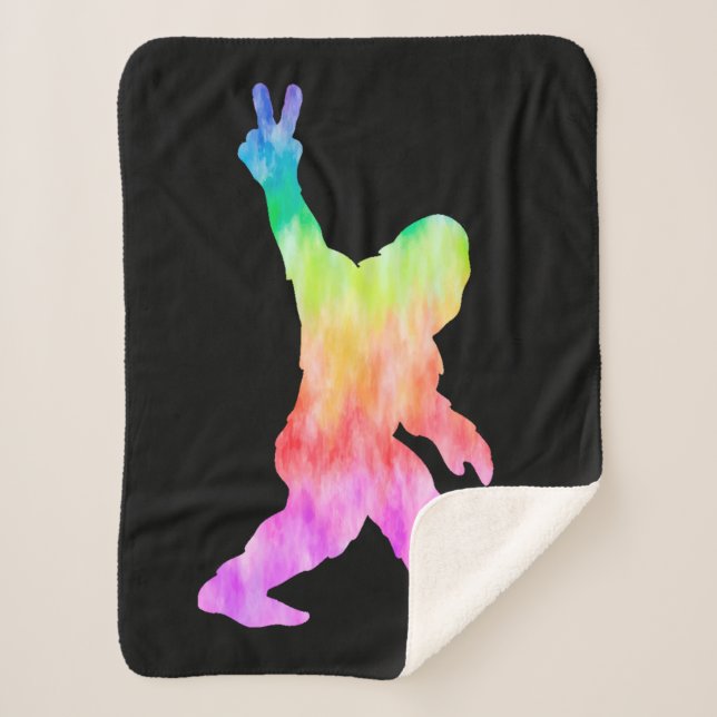 Peace Love Bigfoot        Sherpa Blanket (Front)