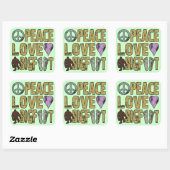Peace Love Bigfoot Square Sticker (Sheet)