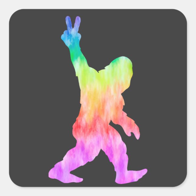 Peace Love Bigfoot Square Sticker (Front)
