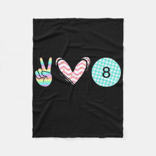 Peace Love Billiards Cute Design For Women Teen Gi Fleece Blanket