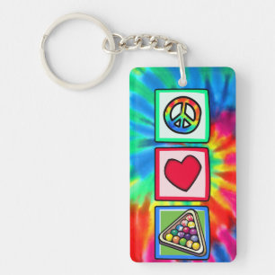 Peace, Love, Billiards Key Ring