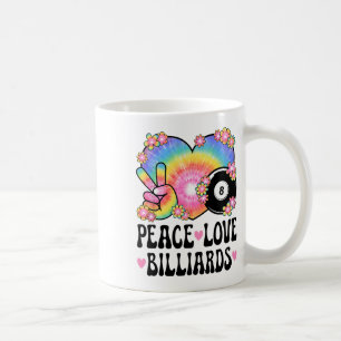 Peace Love Billiards Lover 60s 70s Hippie Outfit B Coffee Mug