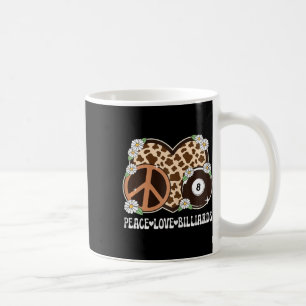 Peace Love Billiards Lover Cow Print Girls Cute Bi Coffee Mug