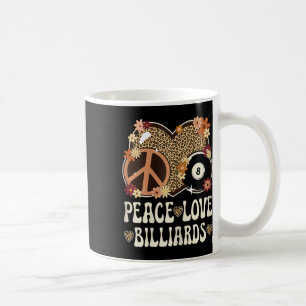 Peace Love Billiards Lover Leopard Print Girl Cute Coffee Mug
