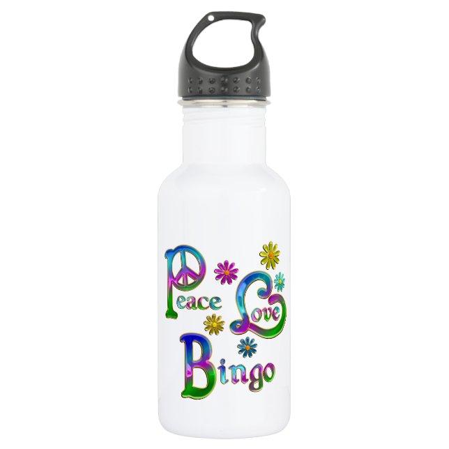 Peace Love Bingo 532 Ml Water Bottle (Front)