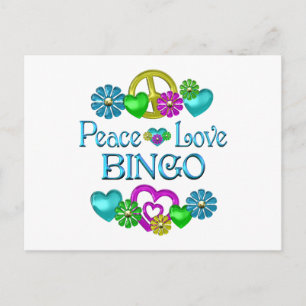 Peace Love Bingo Postcard