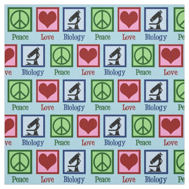 Peace Love Biology Fabric (Swatch)
