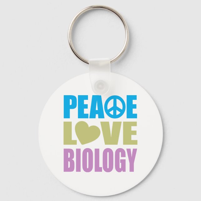 Peace Love Biology Key Ring (Front)