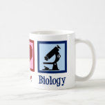Peace Love Biology Teacher Coffee Mug<br><div class="desc">Cute biology teacher gifts for a bio professor. Peace Love Biology featuring a peace sign,  heart,  and microscope for science class.</div>