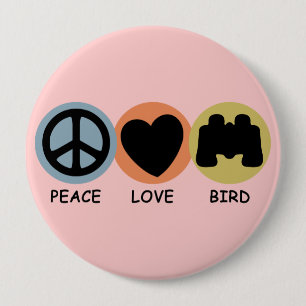 Peace Love Bird 10 Cm Round Badge