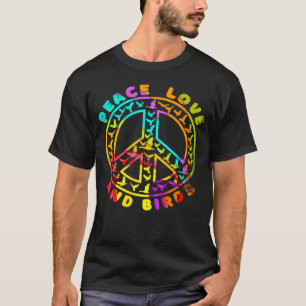 Peace Love Birds 60s 70s Vintage Retro Birders Bir T-Shirt