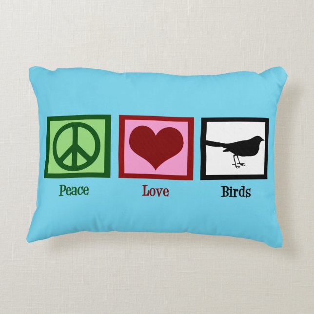 Peace Love Birds Decorative Cushion (Back)