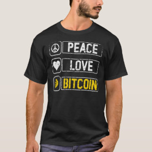 Peace Love Bitcoin Btc Cryptocurrency Vintage T-Shirt