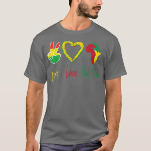 Peace, Love, Black History Month Black Pride Fathe T-Shirt