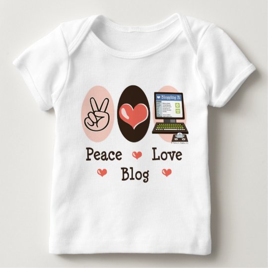 Peace Love Blog Baby Long Sleeve T shirt