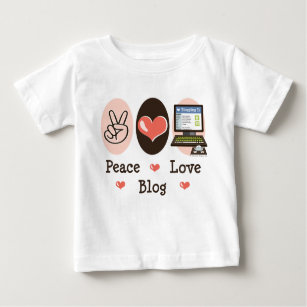 Peace Love Blog Baby Long Sleeve T shirt