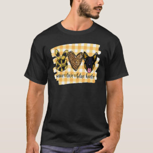 Peace Love Blue Heeler Dog Mum Mama Western Farm C T-Shirt