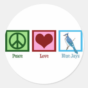 Peace Love Blue Jays Classic Round Sticker