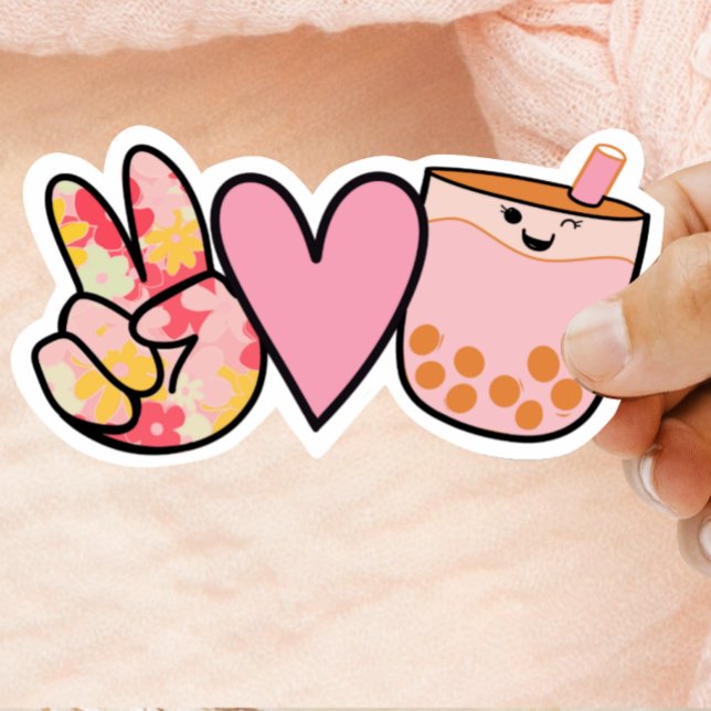 Peace Love Boba Bubble Tea Cute and Funny (Creator Uploaded)