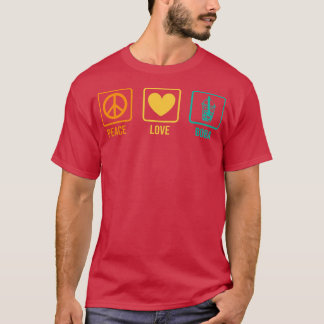 Peace Love Boba Graphic Tea Lover Tea Drinker Bubb T-Shirt