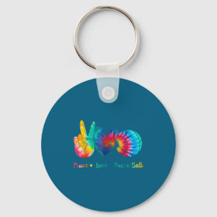 Peace Love Bocce Ball Tie Key Ring