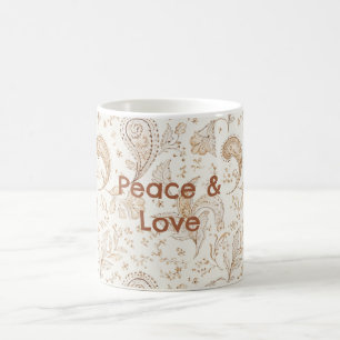 Peace Love Bohemian Hippie Sixties Paisley Coffee Mug