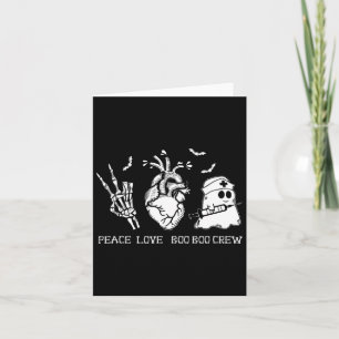Peace Love Boo Boo Crew Lazy Halloween Costume Nur Card