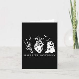 Peace Love Boo Boo Crew Lazy Halloween Costume Nur Card