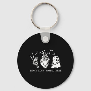 Peace Love Boo Boo Crew Lazy Halloween Costume Nur Key Ring