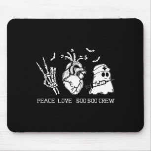 Peace Love Boo Boo Crew Lazy Halloween Costume Nur Mouse Mat