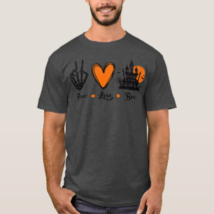 Peace Love Boo Costumes Funny Halloween Happy Hall T-Shirt