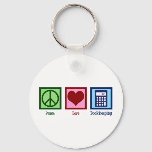 Peace Love Bookkeeping Key Ring
