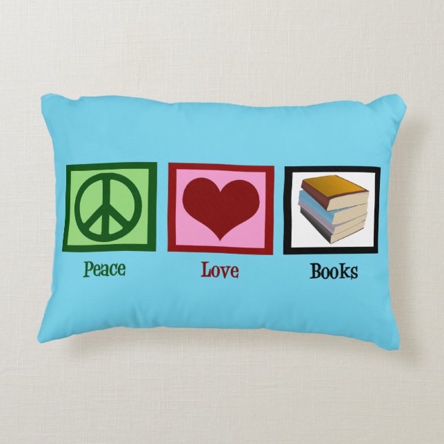 Peace Love Books Decorative Cushion (Back)