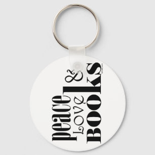 Peace Love Books Key Ring