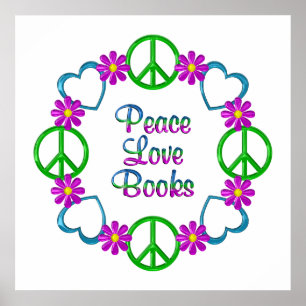 Peace Love Books Poster