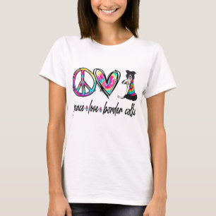 Peace Love Border Collie Tie Dye Dog Lover Mother' T-Shirt