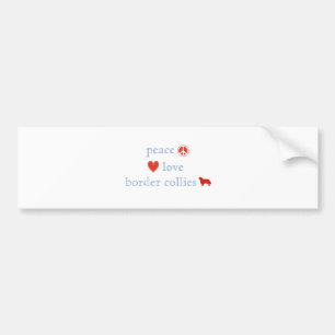 Peace Love Border Collies Bumper Sticker