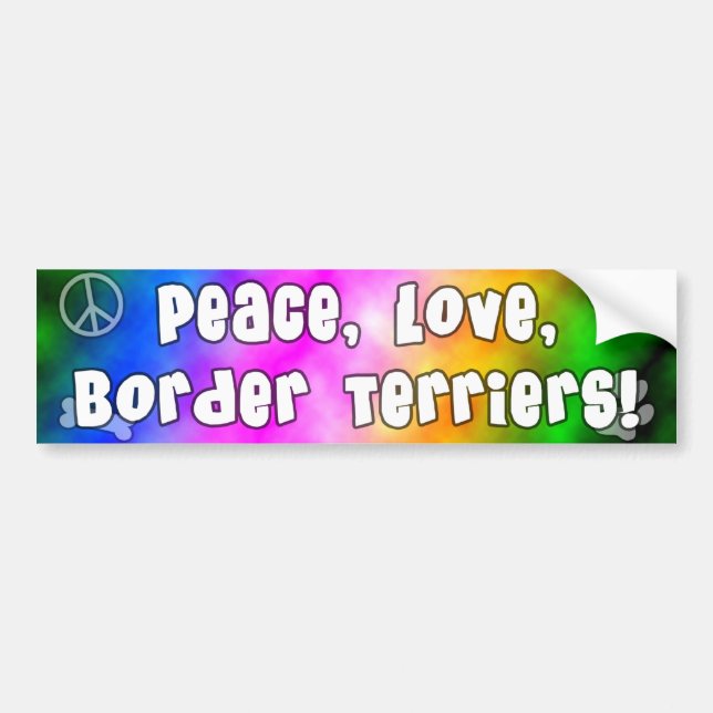 Peace Love Border Terriers Bumper Sticker (Front)
