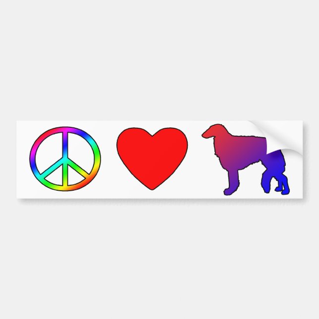 Peace Love Borzois Bumper Sticker (Front)
