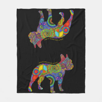"Peace Love & Boston Terriers" Pop Art Blanket