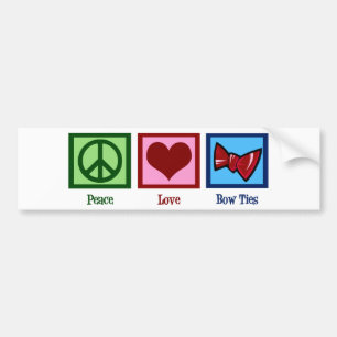 Peace Love Bow Ties Bumper Sticker