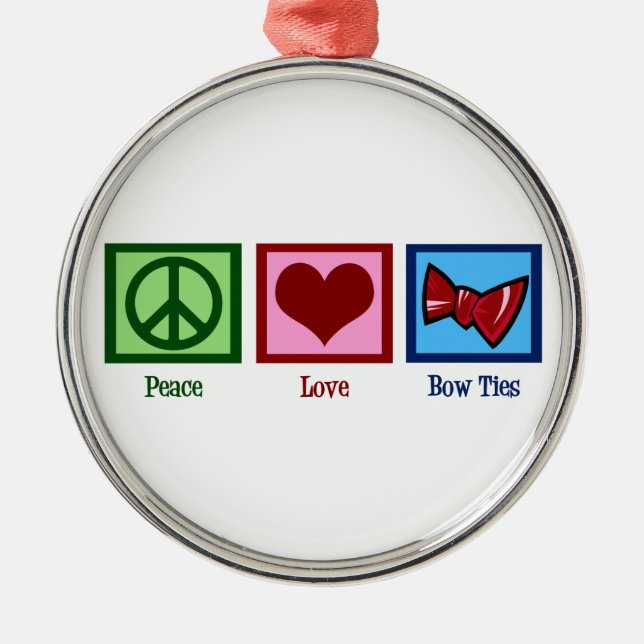 Peace Love Bow Ties Metal Tree Decoration (Front)