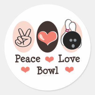 Peace Love Bowl Bowling Stickers