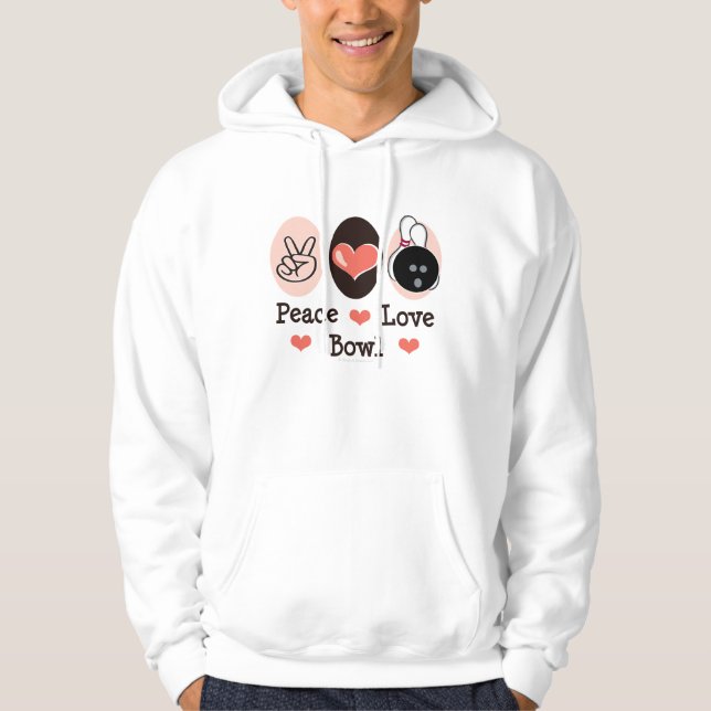 Peace Love Bowl Hooded Sweatshirt (Front)