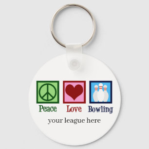Peace Love Bowling Custom Key Ring