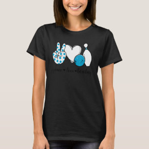 Peace Love Bowling Peace Hand Sign Bowling T-Shirt