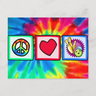 Peace, Love, Bowling Postcard